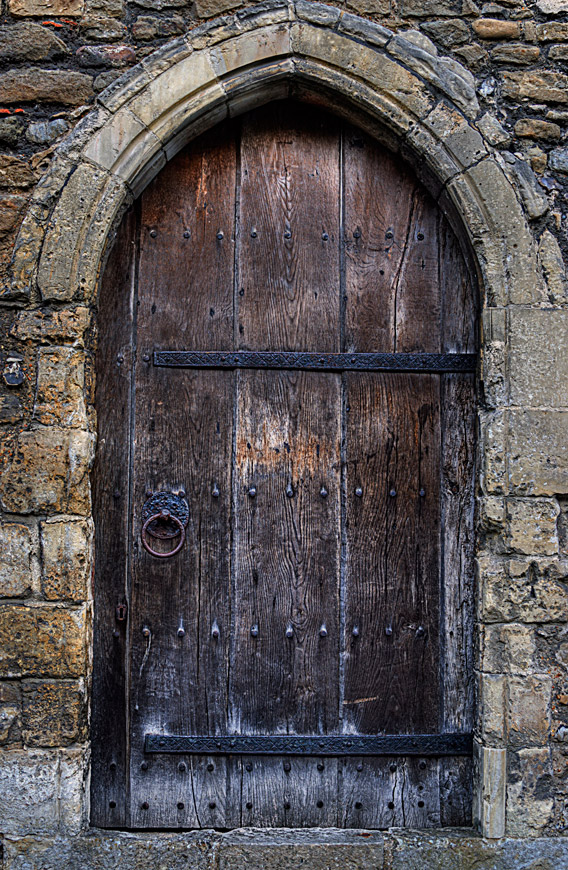 The wooden door