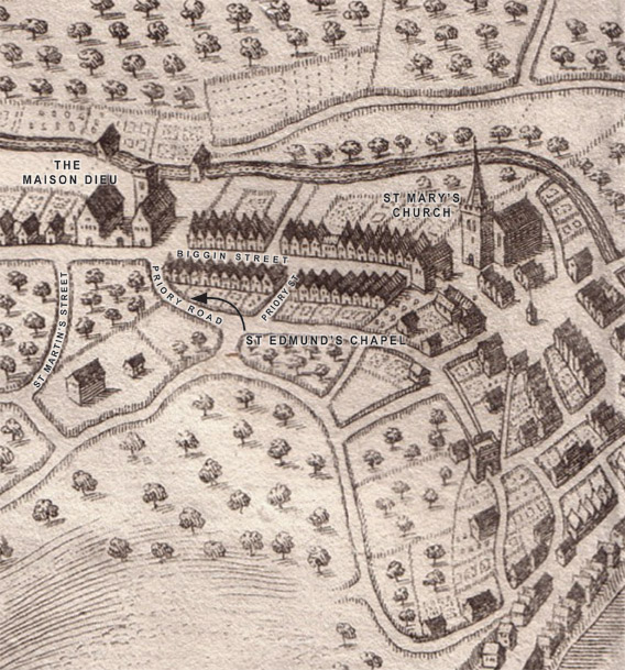 16th century map of Dover