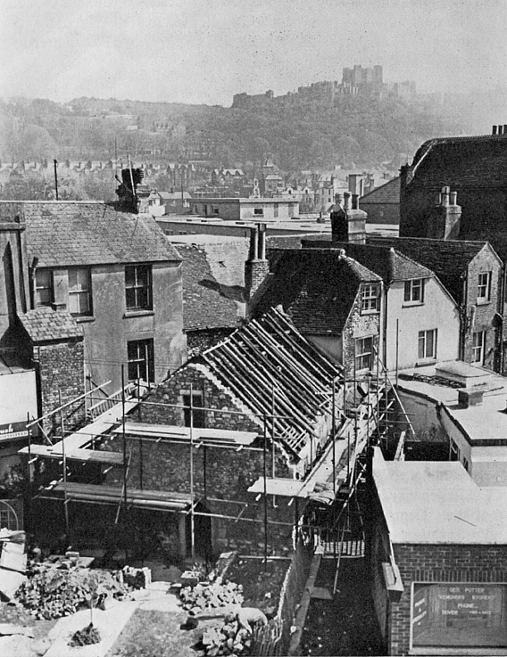 Overhead view of Chapel during restoration